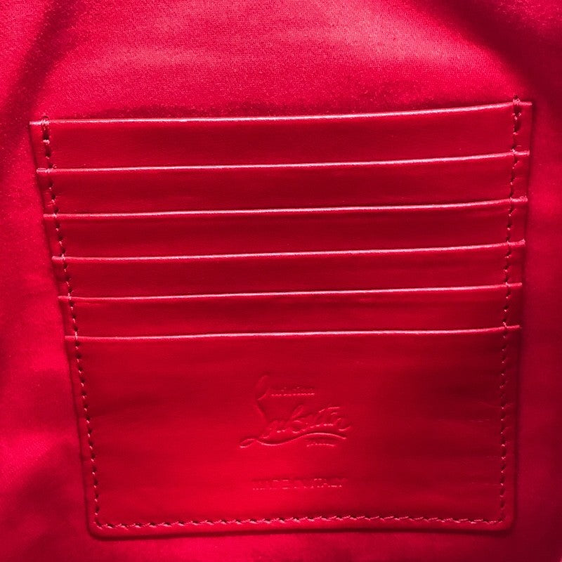 クリスチャン・ルブタン Christian louboutin シティポーチ スタッズ 1225143 ブラック×SV金具 レザー レディース クラッチバッグ