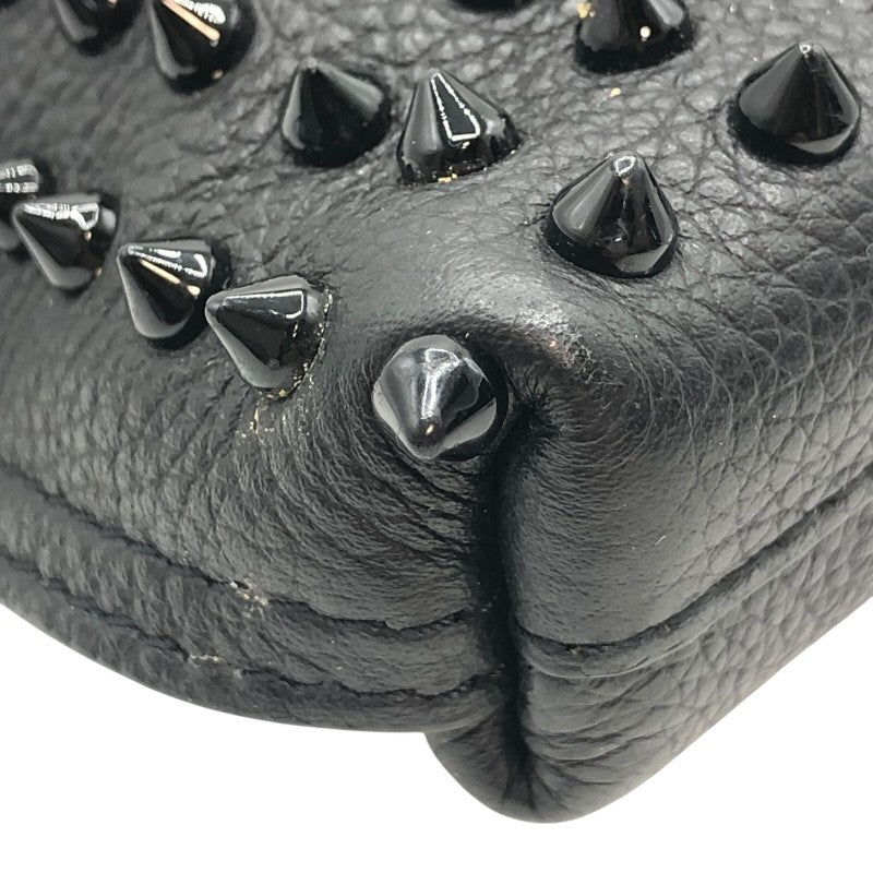 クリスチャン・ルブタン Christian louboutin シティポーチ スタッズ 1225143 ブラック×SV金具 レザー レディース クラッチバッグ