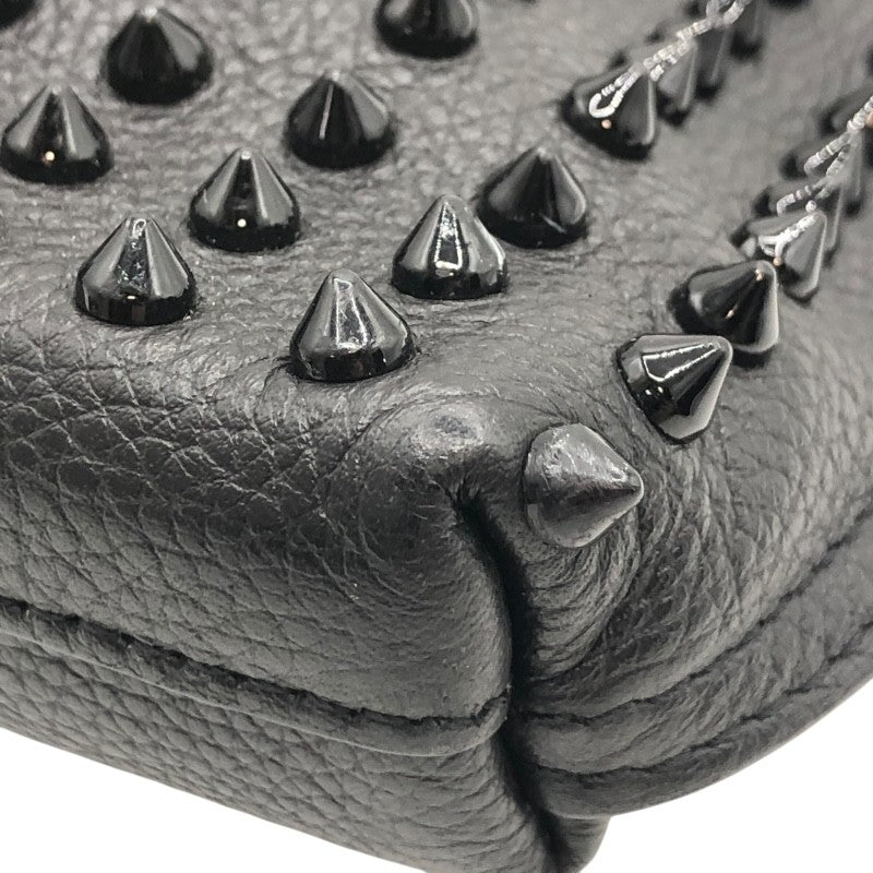 クリスチャン・ルブタン Christian louboutin シティポーチ スタッズ 1225143 ブラック×SV金具 レザー レディース クラッチバッグ