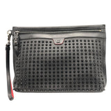 クリスチャン・ルブタン Christian louboutin シティポーチ スタッズ 1225143 ブラック×SV金具 レザー レディース クラッチバッグ