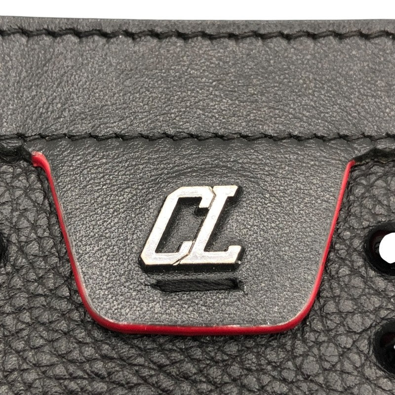 クリスチャン・ルブタン Christian louboutin シティポーチ スタッズ 1225143 ブラック×SV金具 レザー レディース クラッチバッグ