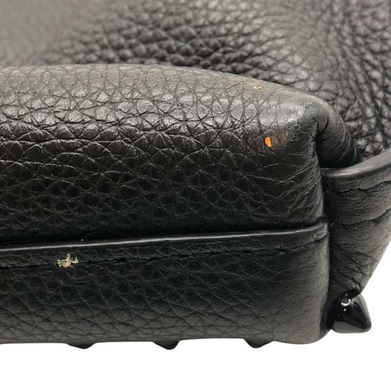 クリスチャン・ルブタン Christian louboutin シティポーチ スタッズ 1225143 ブラック×SV金具 レザー レディース クラッチバッグ