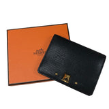エルメス HERMES メドール カードケース B刻 ブラック ゴールド金具 シャムキラ レディース カードケース