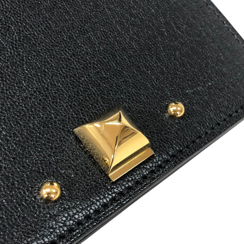 エルメス HERMES メドール カードケース B刻 ブラック ゴールド金具 シャムキラ レディース カードケース