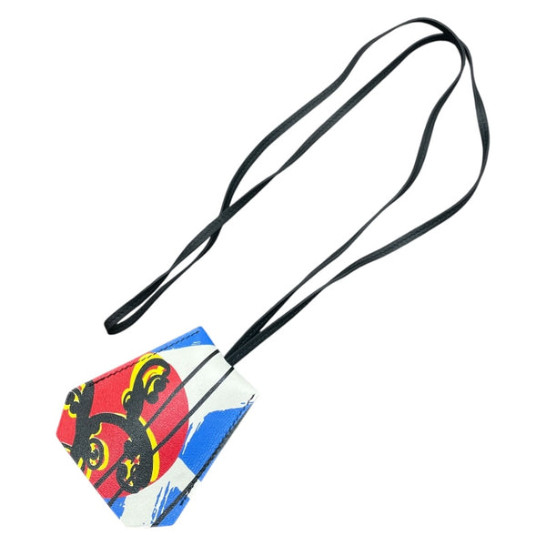 エルメス HERMES クロシェット ロングネックレス スケート シエル・ルージュドゥクール・ホワイト/シルバー金具 バレニア アクセサリー
