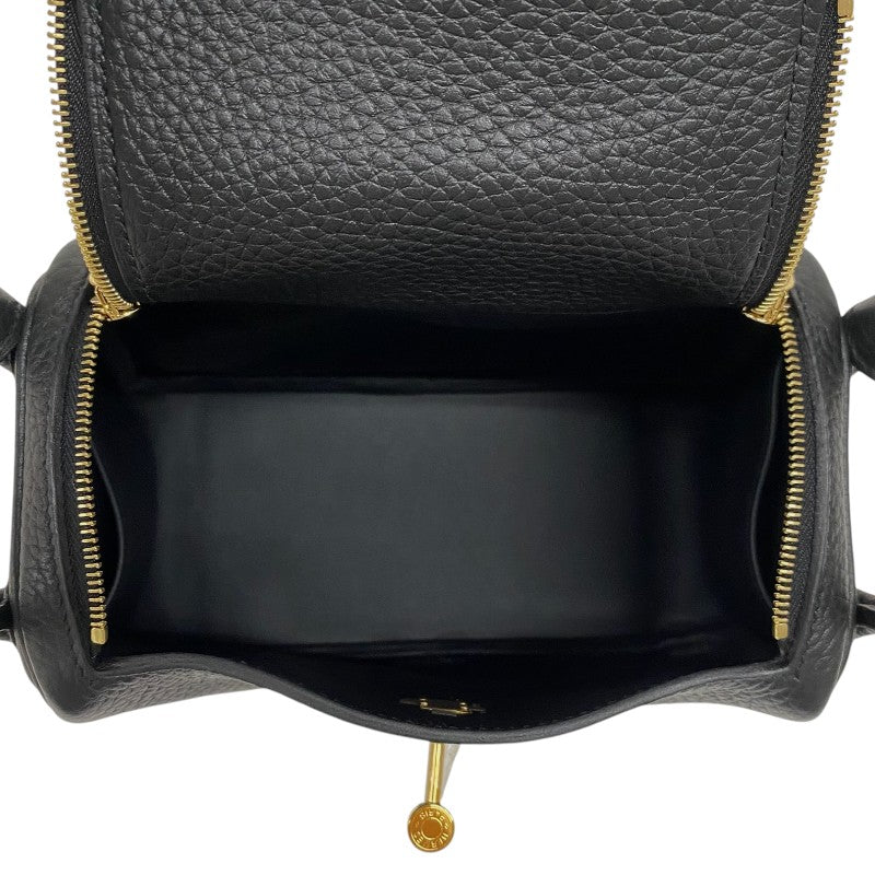 エルメス HERMES リンディミニ W刻印　(2024年製) ブラック ゴールド金具 トリヨンクレマンス レディース ショルダーバッグ