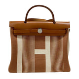 エルメス HERMES エールバッグジップPM ゴールド×フォーブ シルバー金具 トワル レディース ハンドバッグ ショルダーバッグ