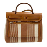 エルメス HERMES エールバッグジップPM ゴールド×フォーブ シルバー金具 トワル レディース ハンドバッグ ショルダーバッグ