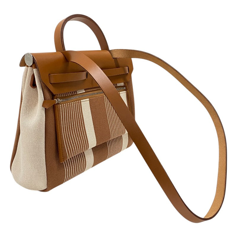 エルメス HERMES エールバッグジップPM ゴールド×フォーブ シルバー金具 トワル レディース ハンドバッグ ショルダーバッグ