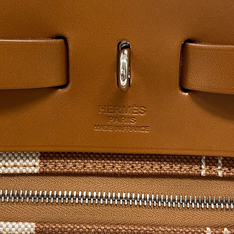エルメス HERMES エールバッグジップPM ゴールド×フォーブ シルバー金具 トワル レディース ハンドバッグ ショルダーバッグ