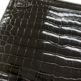 エルメス HERMES ケリー28 外縫い □E刻 ブラック シルバー金具 ポロサス レディース ハンドバッグ ショルダーバッグ