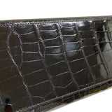 エルメス HERMES ケリー28 外縫い □E刻 ブラック シルバー金具 ポロサス レディース ハンドバッグ ショルダーバッグ