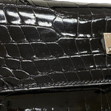 エルメス HERMES ケリー28 外縫い □E刻 ブラック シルバー金具 ポロサス レディース ハンドバッグ ショルダーバッグ