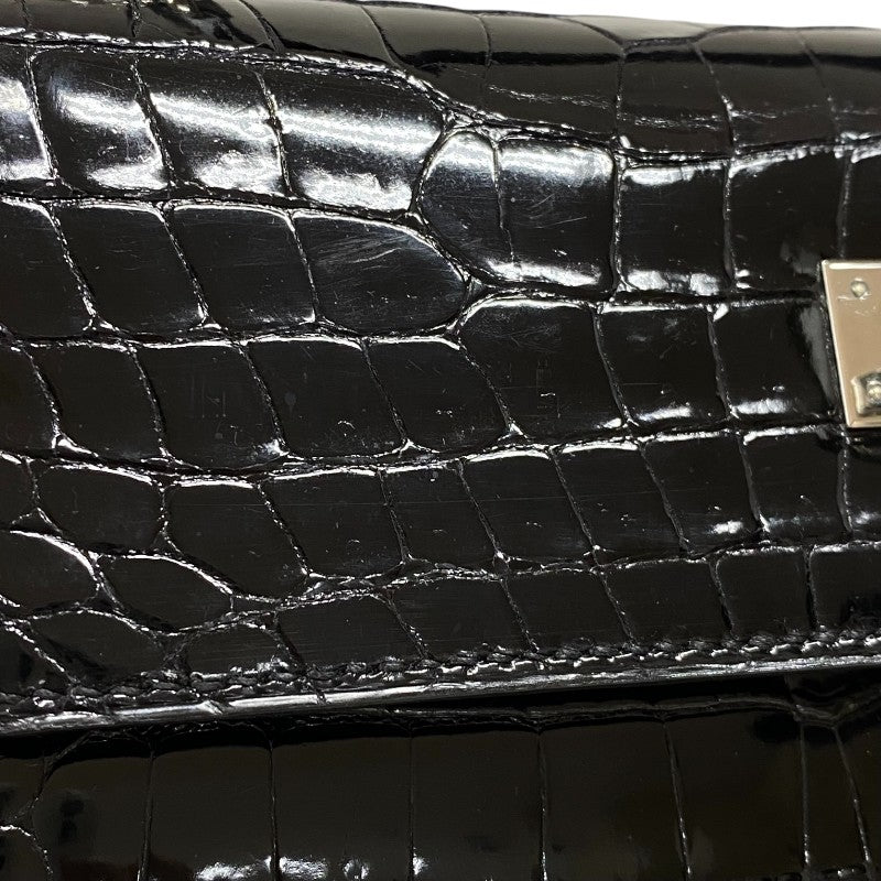 エルメス HERMES ケリー28 外縫い □E刻 ブラック シルバー金具 ポロサス レディース ハンドバッグ ショルダーバッグ