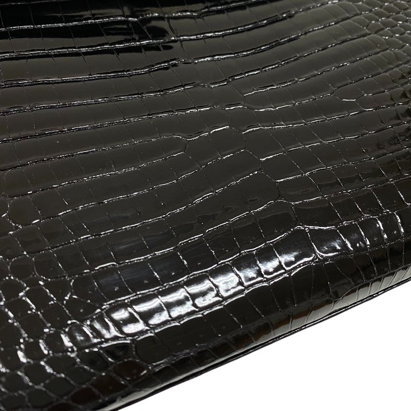 エルメス HERMES ケリー28 外縫い □E刻 ブラック シルバー金具 ポロサス レディース ハンドバッグ ショルダーバッグ
