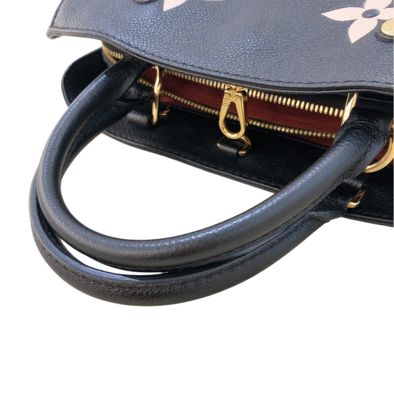 ルイ・ヴィトン LOUIS VUITTON モンテーニュBB M45778 ブラック　GD金具 モノグラム・アンプラント レディース ハンドバッグ