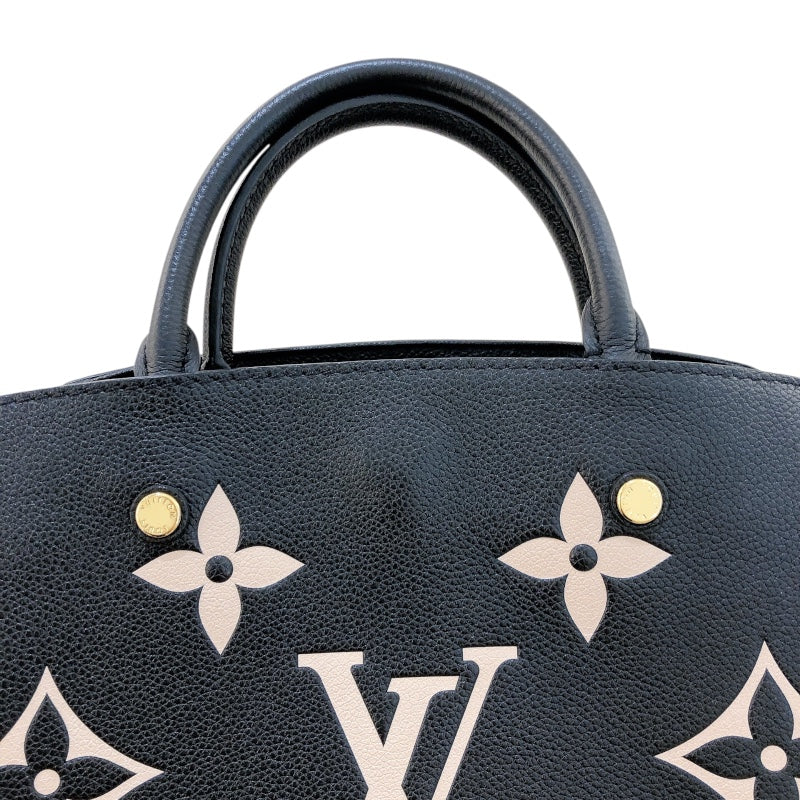 ルイ・ヴィトン LOUIS VUITTON モンテーニュBB M45778 ブラック　GD金具 モノグラム・アンプラント レディース ハンドバッグ
