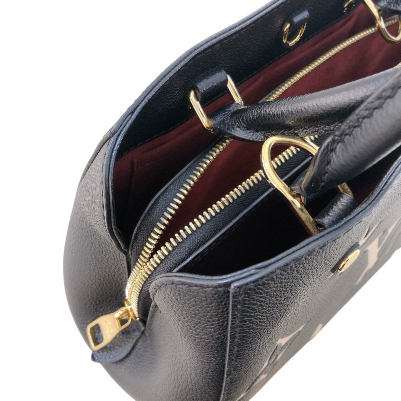 ルイ・ヴィトン LOUIS VUITTON モンテーニュBB M45778 ブラック　GD金具 モノグラム・アンプラント レディース ハンドバッグ