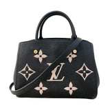 ルイ・ヴィトン LOUIS VUITTON モンテーニュBB M45778 ブラック　GD金具 モノグラム・アンプラント レディース ハンドバッグ