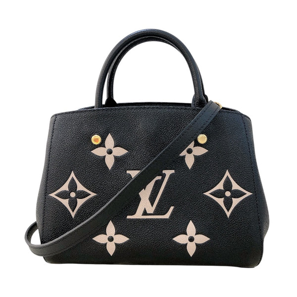 ルイ・ヴィトン LOUIS VUITTON モンテーニュBB M45778 ブラック　GD金具 モノグラム・アンプラント レディース ハンドバッグ