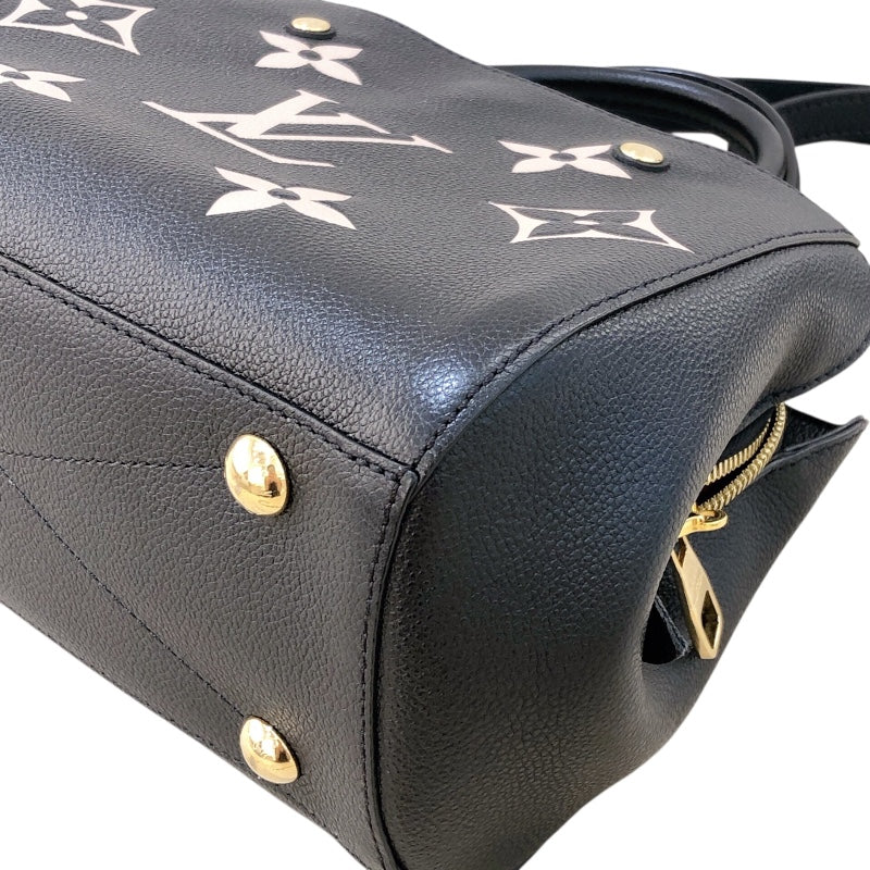 ルイ・ヴィトン LOUIS VUITTON モンテーニュBB M45778 ブラック　GD金具 モノグラム・アンプラント レディース ハンドバッグ