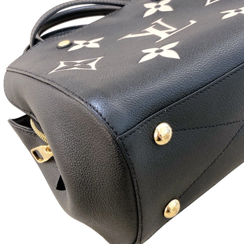 ルイ・ヴィトン LOUIS VUITTON モンテーニュBB M45778 ブラック　GD金具 モノグラム・アンプラント レディース ハンドバッグ