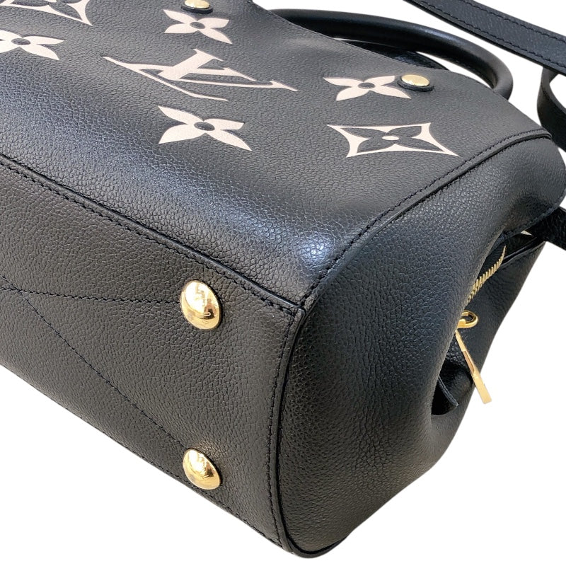 ルイ・ヴィトン LOUIS VUITTON モンテーニュBB M45778 ブラック　GD金具 モノグラム・アンプラント レディース ハンドバッグ