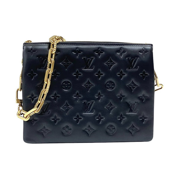 ルイ・ヴィトン LOUIS VUITTON クッサンPM M21260 ノワール ゴールド金具 ラムレザー レディース ショルダーバッグ