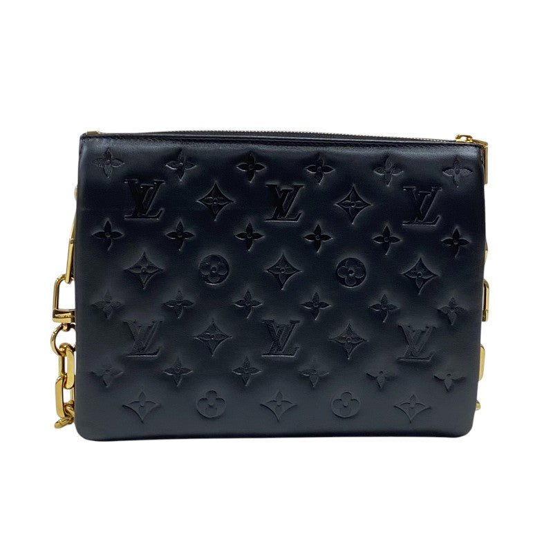 ルイ・ヴィトン LOUIS VUITTON クッサンPM M21260 ノワール ゴールド金具 ラムレザー レディース ショルダーバッグ