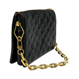 ルイ・ヴィトン LOUIS VUITTON クッサンPM M21260 ノワール ゴールド金具 ラムレザー レディース ショルダーバッグ