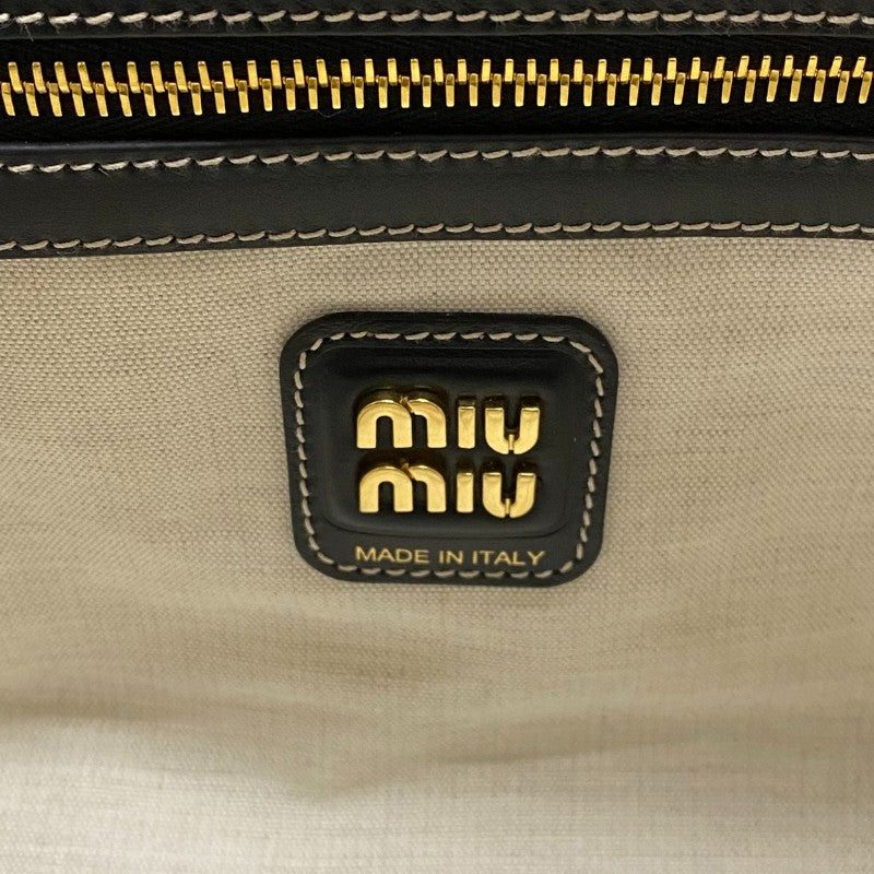 ミュウミュウ miu miu アイビー レザーバッグ スモール 5BA284 ブラック レザー レディース トートバッグ ショルダーバッグ