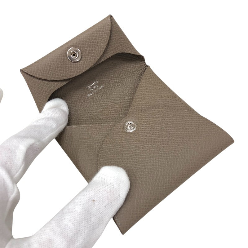 エルメス HERMES バスティア W刻 エトゥープ エプソン レディース コインケース