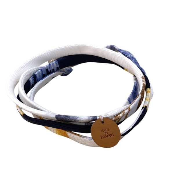 エルメス HERMES プティアッシュ ブレスレット ブルー シルバー金具 シルク レディース ブレスレット