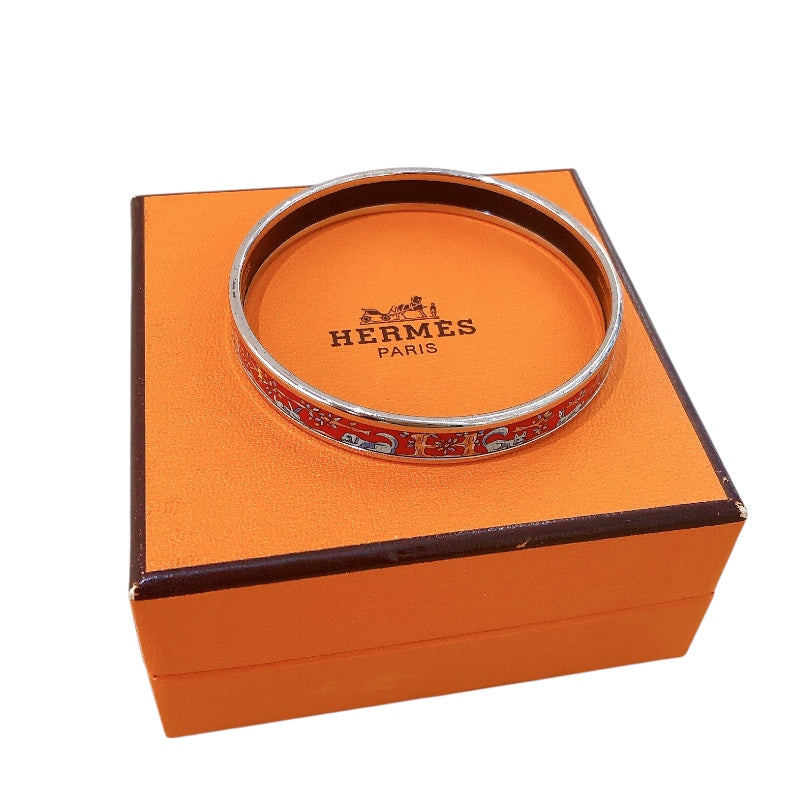 エルメス HERMES エマイユPM レッド メタル/七宝焼き アクセサリー