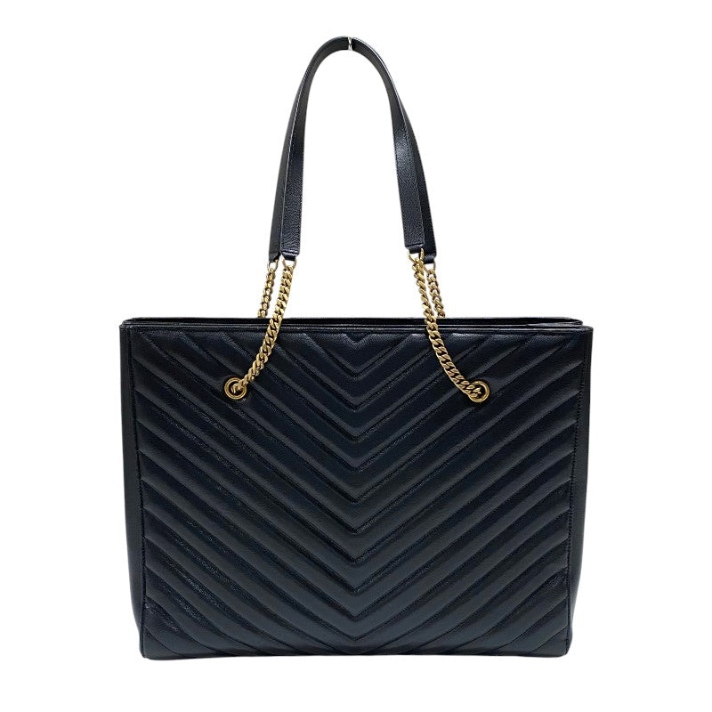 サンローラン SAINT LAURENT チェーントートバッグ 568863 ブラック ゴールド金具 グレインレザー レディース ショルダーバッグ