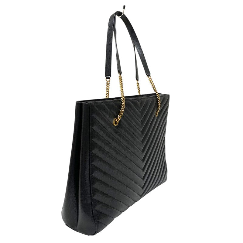 サンローラン SAINT LAURENT チェーントートバッグ 568863 ブラック ゴールド金具 グレインレザー レディース ショルダーバッグ