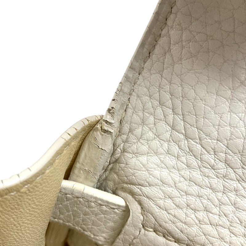 エルメス HERMES ケリー28 内縫い □J刻 ホワイト シルバー金具 トリヨンクレマンス レディース ハンドバッグ ショルダーバッグ