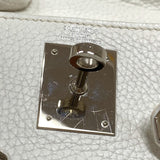 エルメス HERMES ケリー28 内縫い □J刻 ホワイト シルバー金具 トリヨンクレマンス レディース ハンドバッグ ショルダーバッグ