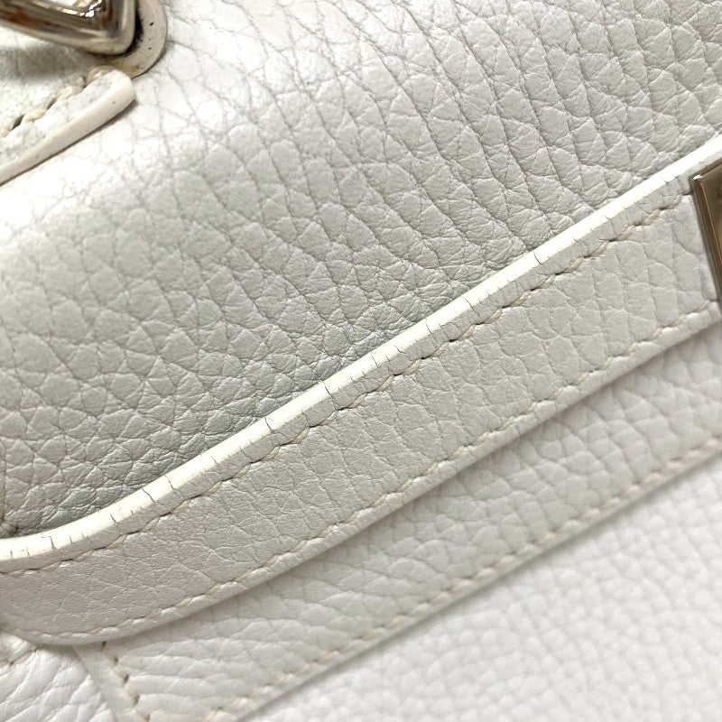 エルメス HERMES ケリー28 内縫い □J刻 ホワイト シルバー金具 トリヨンクレマンス レディース ハンドバッグ ショルダーバッグ