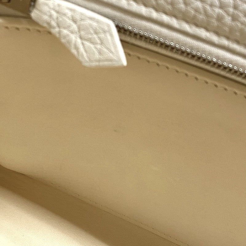 エルメス HERMES ケリー28 内縫い □J刻 ホワイト シルバー金具 トリヨンクレマンス レディース ハンドバッグ ショルダーバッグ