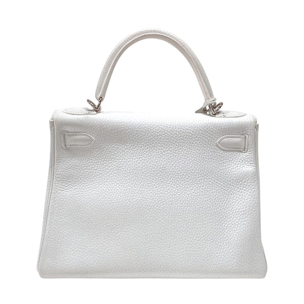 エルメス HERMES ケリー28 内縫い □J刻 ホワイト シルバー金具 トリヨンクレマンス レディース ハンドバッグ ショルダーバッグ