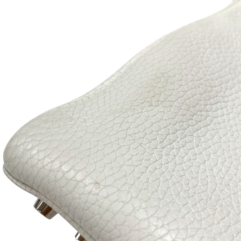 エルメス HERMES ケリー28 内縫い □J刻 ホワイト シルバー金具 トリヨンクレマンス レディース ハンドバッグ ショルダーバッグ