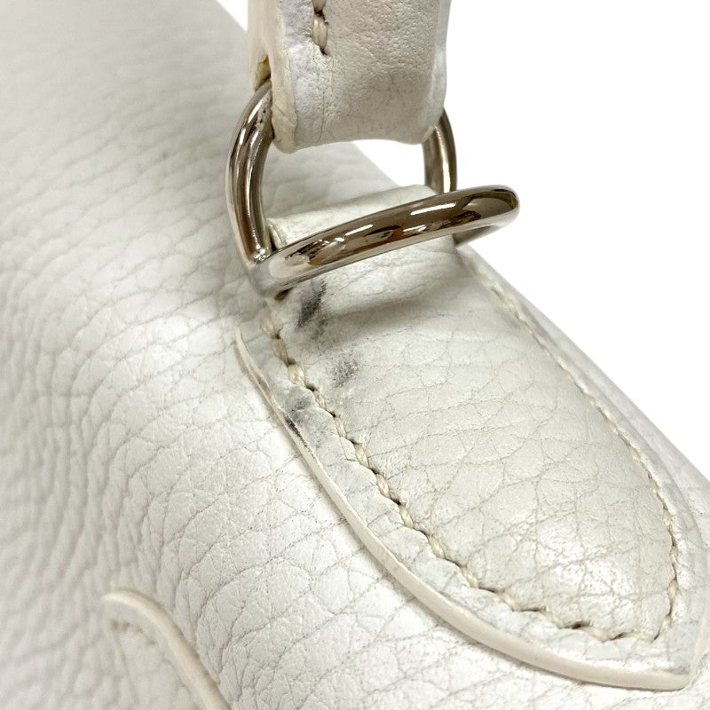 エルメス HERMES ケリー28 内縫い □J刻 ホワイト シルバー金具 トリヨンクレマンス レディース ハンドバッグ ショルダーバッグ