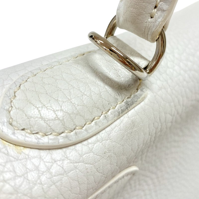 エルメス HERMES ケリー28 内縫い □J刻 ホワイト シルバー金具 トリヨンクレマンス レディース ハンドバッグ ショルダーバッグ