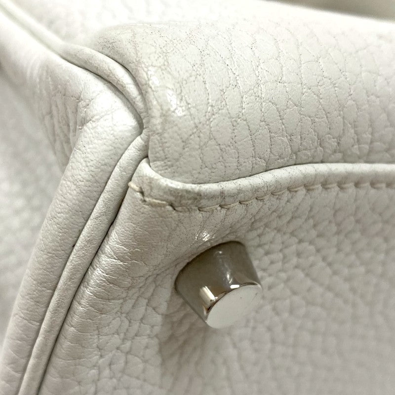 エルメス HERMES ケリー28 内縫い □J刻 ホワイト シルバー金具 トリヨンクレマンス レディース ハンドバッグ ショルダーバッグ