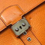 エルメス HERMES サックアデペッシュ41 ▢C刻印 オレンジ シルバー金具 トリヨンクレマンス メンズ ハンドバッグ