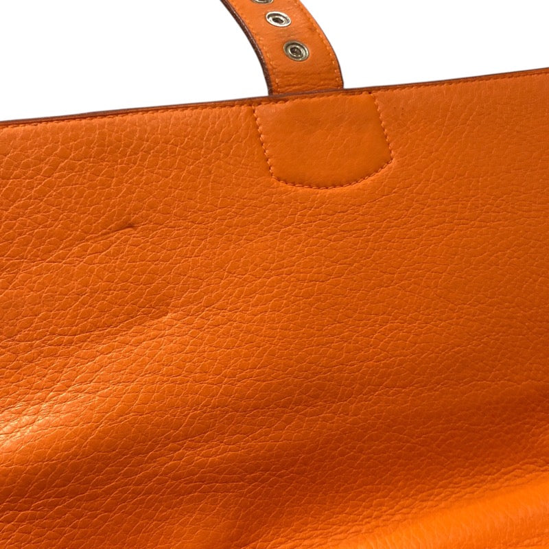 エルメス HERMES サックアデペッシュ41 ▢C刻印 オレンジ シルバー金具 トリヨンクレマンス メンズ ハンドバッグ