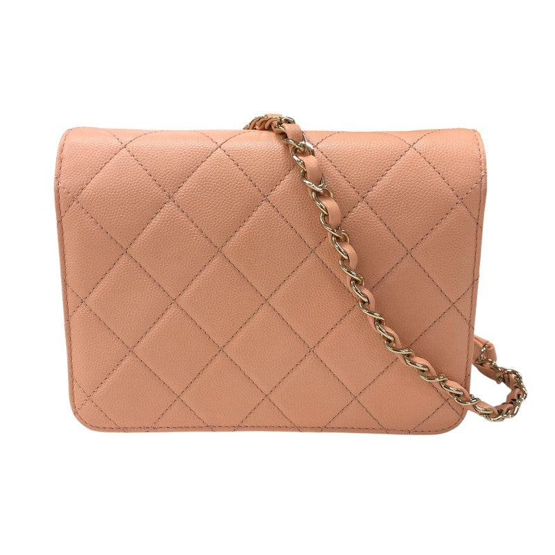 シャネル CHANEL ミニ フラップバッグ AS3002 ピンク ゴールド金具 キャビアスキン レディース ショルダーバッグ