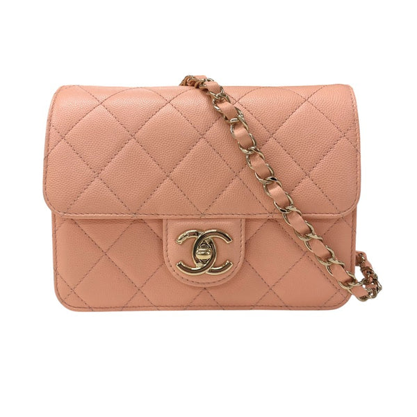 シャネル CHANEL ミニ フラップバッグ AS3002 ピンク ゴールド金具 キャビアスキン レディース ショルダーバッグ