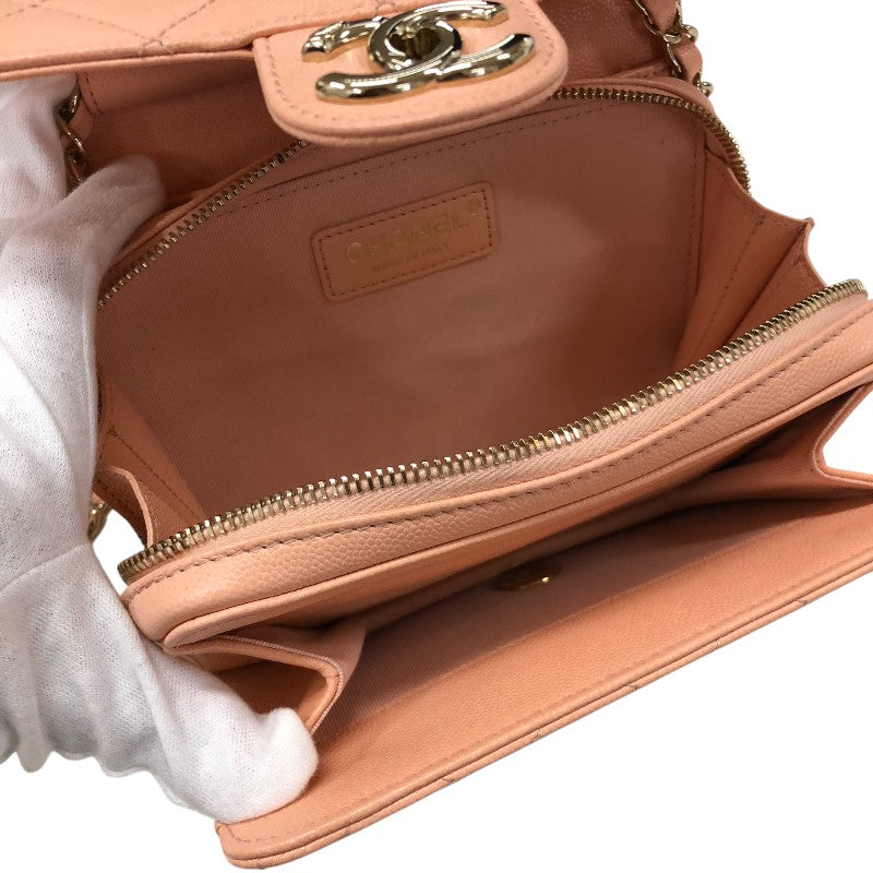 シャネル CHANEL ミニ フラップバッグ AS3002 ピンク ゴールド金具 キャビアスキン レディース ショルダーバッグ